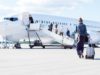 Women walking towards plane